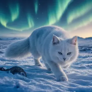 Arctic fox + Cat